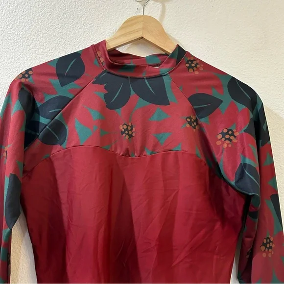 Seea Women's Hermosa Swim Floral Print Long Sleeve Shirt Rash Guard Size L - Picture 3 of 9